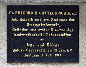 Gedenktafel am Friedrich-Gottlob-Schulze-Grab Friedhof Friedenskirche Jena 